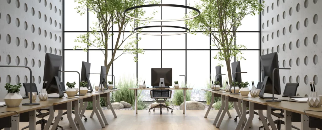 INICIO Técnicos de Pulim revisando instalaciones en una sala con mesas y ordenadores